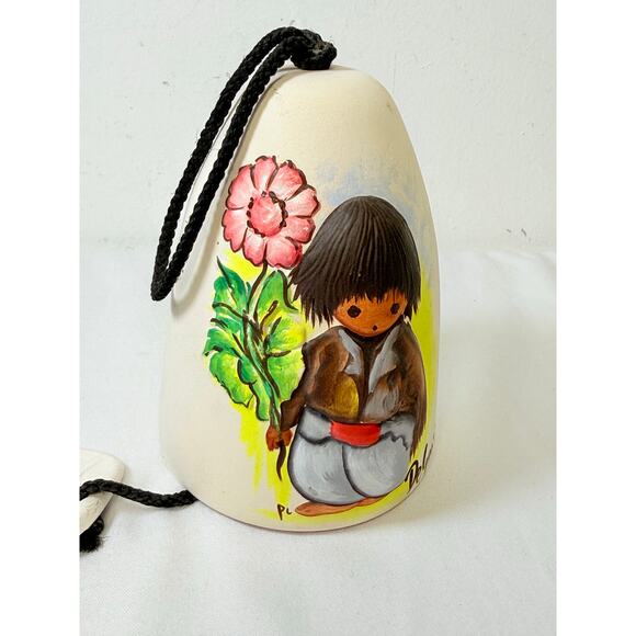 Hand Painted DeGrazia  Sandstone Wind Tamer Bell - Picture 6 of 11